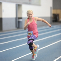 girl running on track